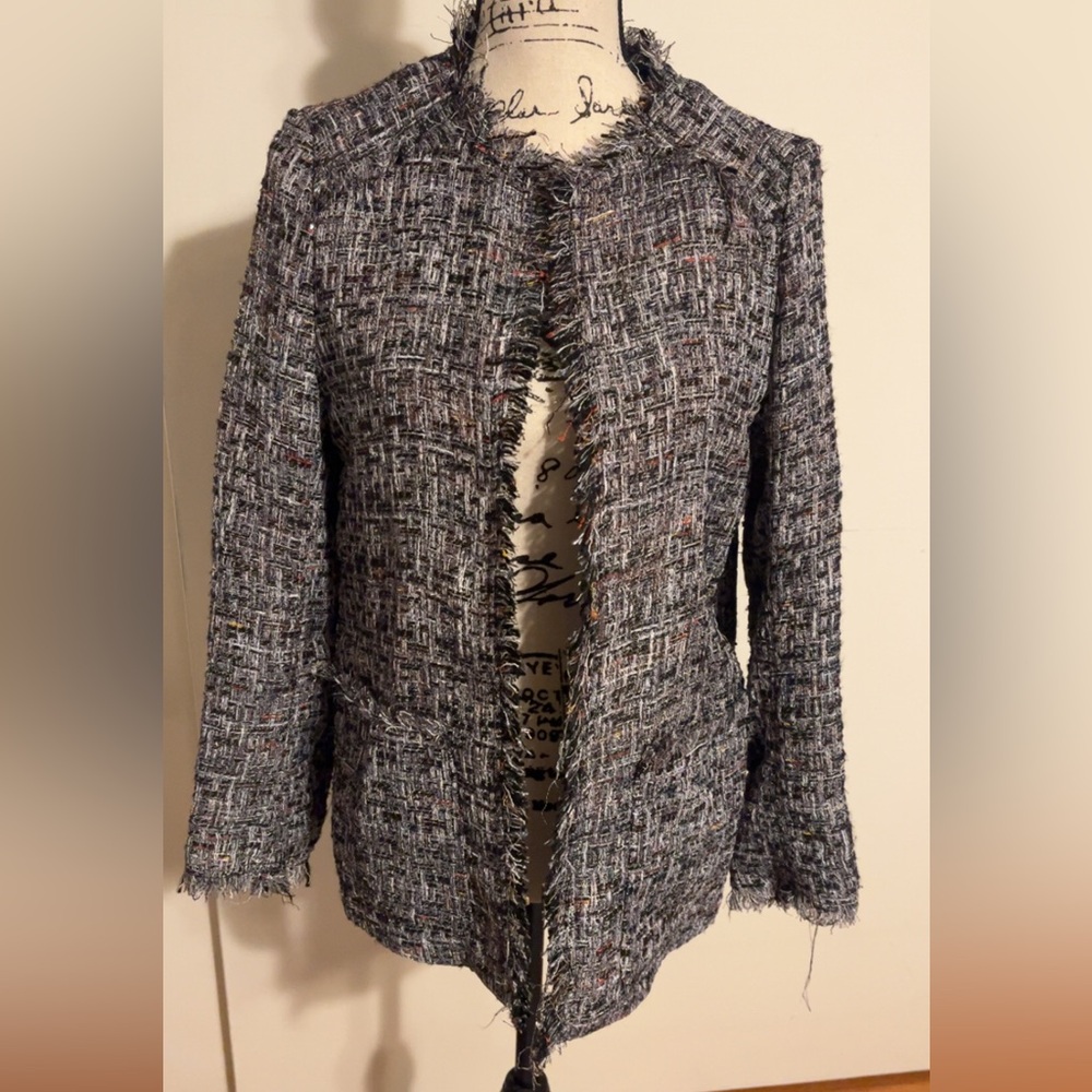 H&M Women's Tweed Blazer - Black and Gray